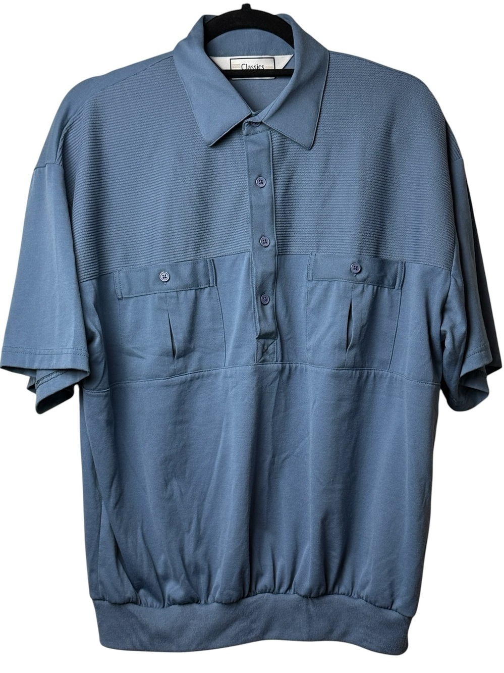 Classics By Palmland Polo Shirt Size M VTG 80s Banded Waist Bowling Golf Tennis